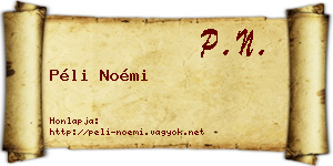 Péli Noémi névjegykártya